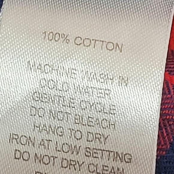 Blue and Red Plaid Button Up Flannel Shirt Size Small - Picture 4 of 5